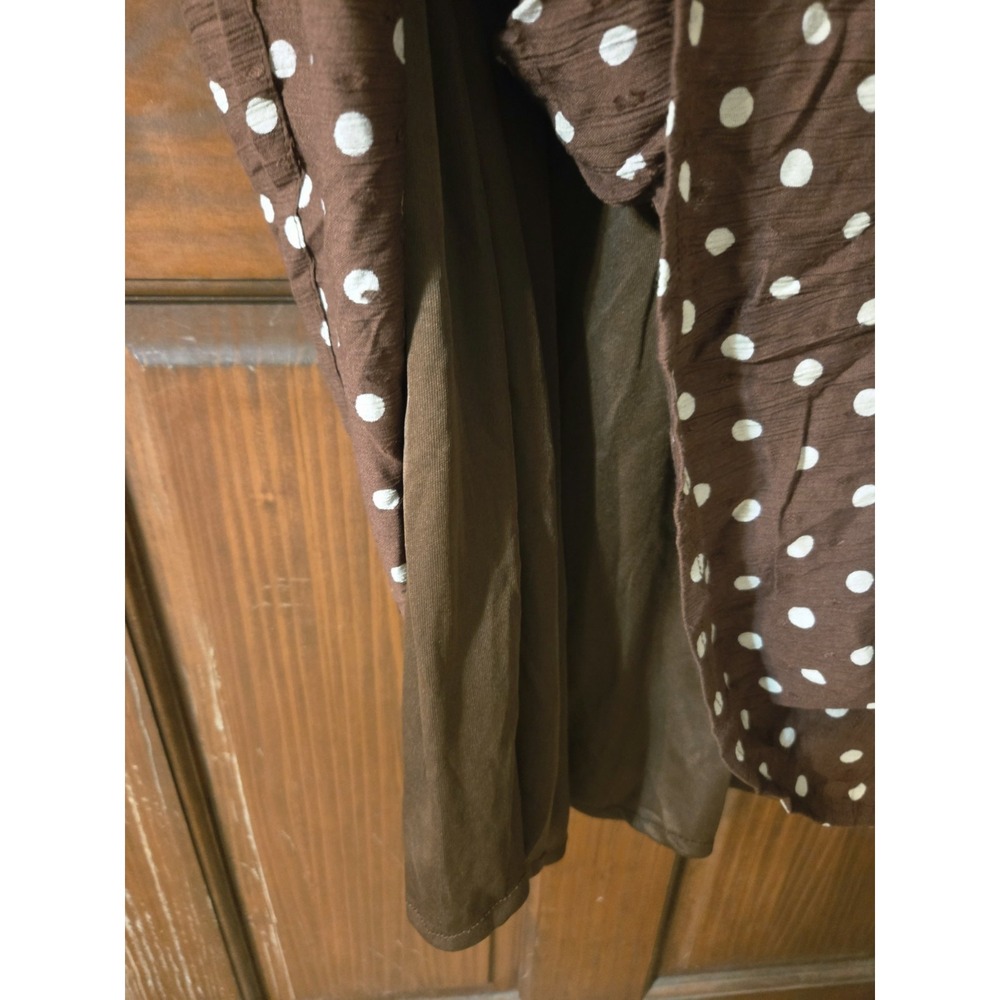 Sim & Sam Chocolate Brown Polka Dot Maxi Dress Smocked Convertible Straps M NWT - Picture 5 of 11